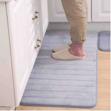 Kitchen Mats Bathroom Rugs Extra Soft Non-Slip Water Resistant Rubber Back Anti-slip Runner area rug for Kitchen and Bathroom Gray   